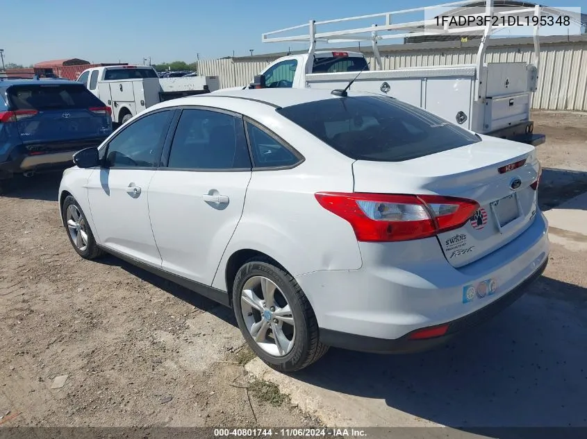 2013 Ford Focus Se VIN: 1FADP3F21DL195348 Lot: 40801744