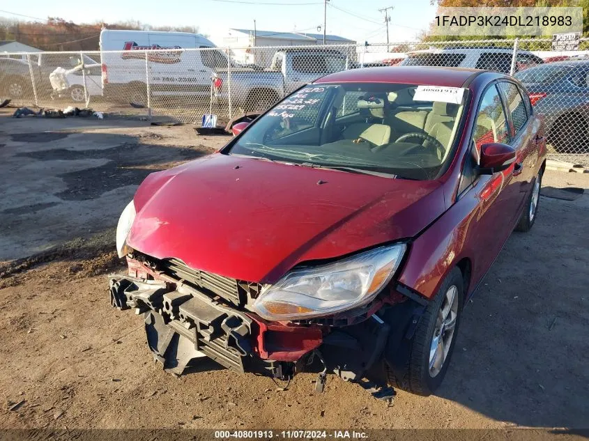 2013 Ford Focus Se VIN: 1FADP3K24DL218983 Lot: 40801913