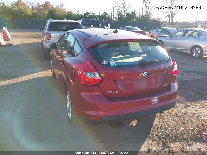 2013 Ford Focus Se VIN: 1FADP3K24DL218983 Lot: 40801913