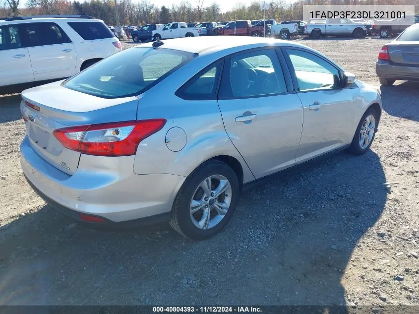 2013 Ford Focus Se VIN: 1FADP3F23DL321001 Lot: 40804393