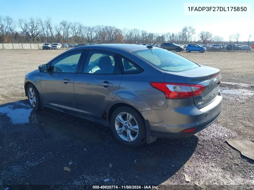 2013 Ford Focus Se VIN: 1FADP3F27DL175850 Lot: 40820774