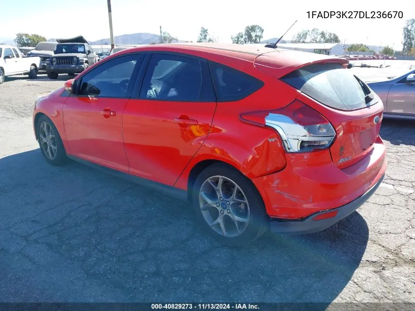 2013 Ford Focus Se VIN: 1FADP3K27DL236670 Lot: 40829273