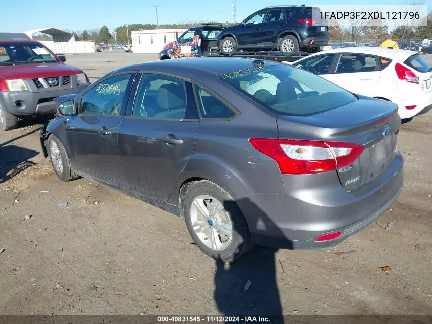 2013 Ford Focus Se VIN: 1FADP3F2XDL121796 Lot: 40831545