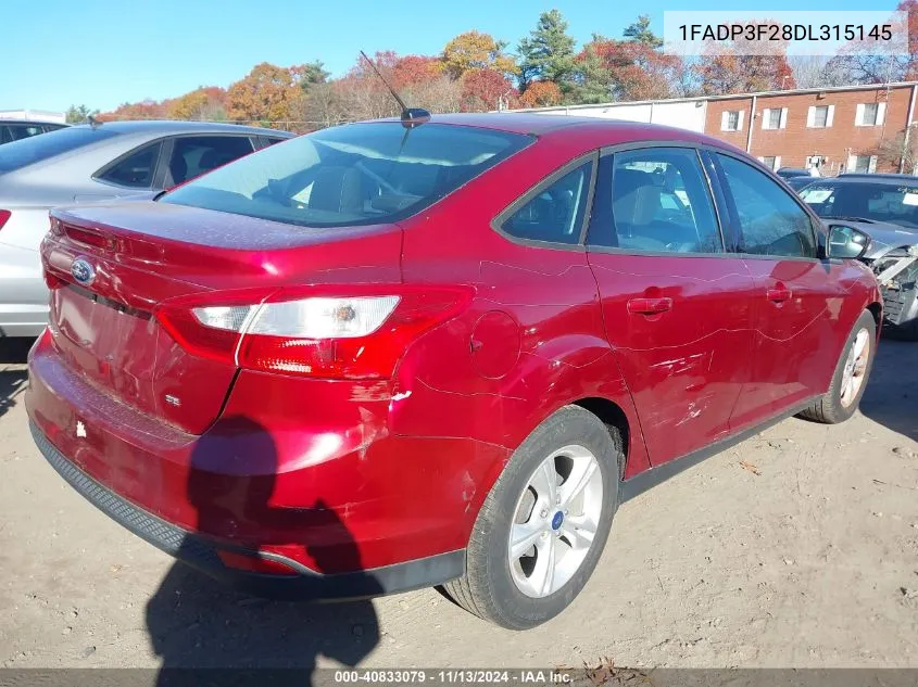 2013 Ford Focus Se VIN: 1FADP3F28DL315145 Lot: 40833079