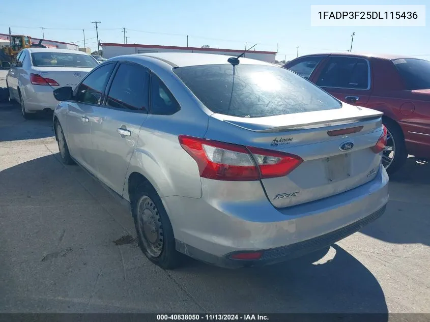 2013 Ford Focus Se VIN: 1FADP3F25DL115436 Lot: 40838050