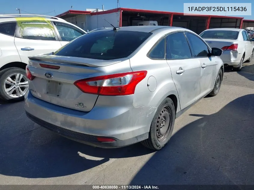 2013 Ford Focus Se VIN: 1FADP3F25DL115436 Lot: 40838050