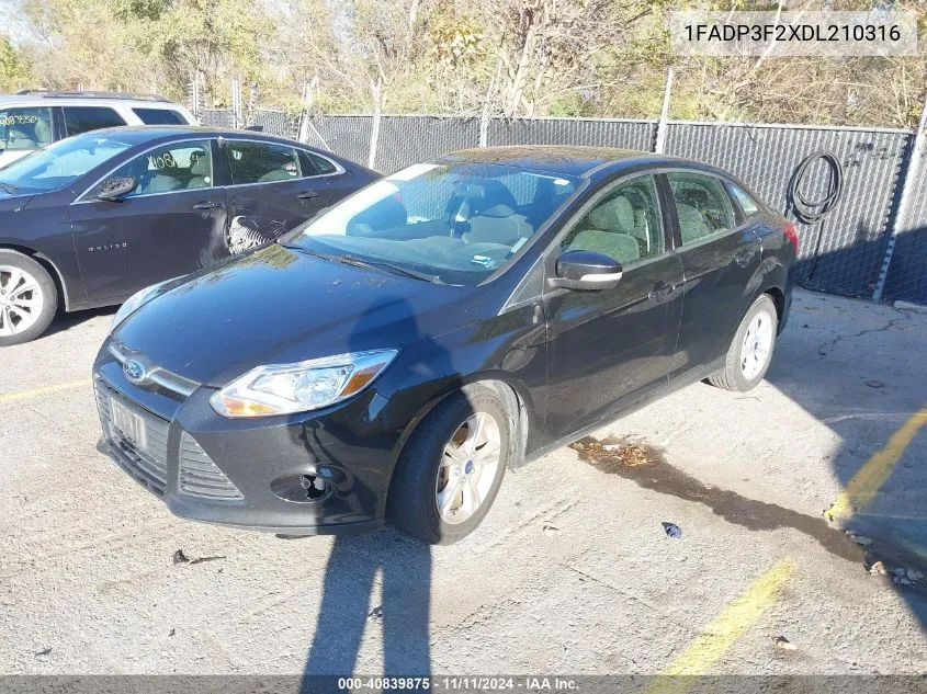 2013 Ford Focus Se VIN: 1FADP3F2XDL210316 Lot: 40839875