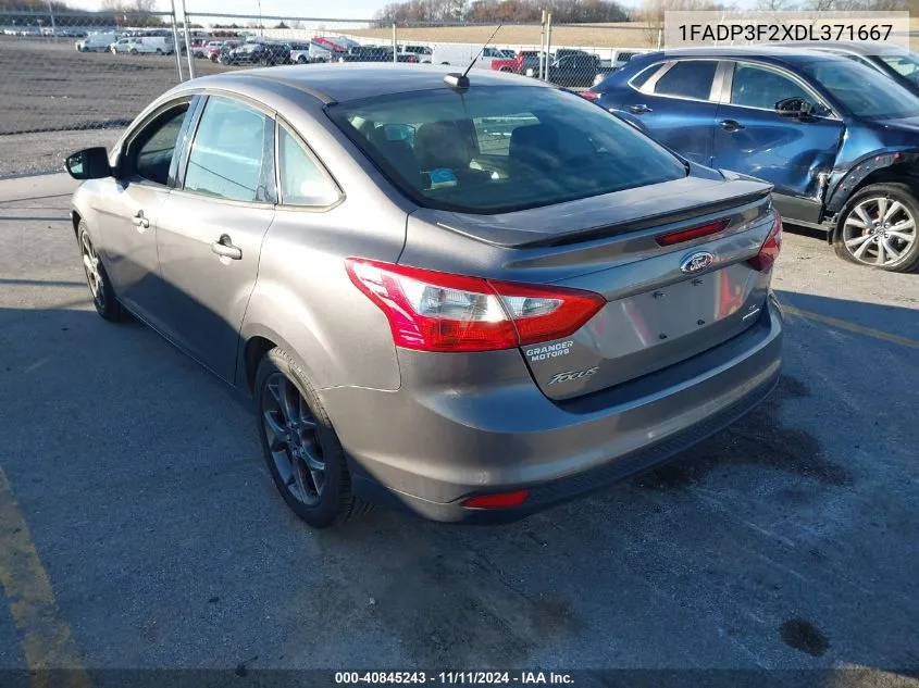 2013 Ford Focus Se VIN: 1FADP3F2XDL371667 Lot: 40845243