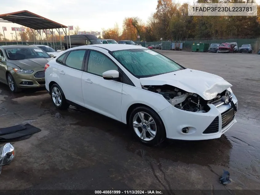 2013 Ford Focus Se VIN: 1FADP3F23DL223781 Lot: 40851999