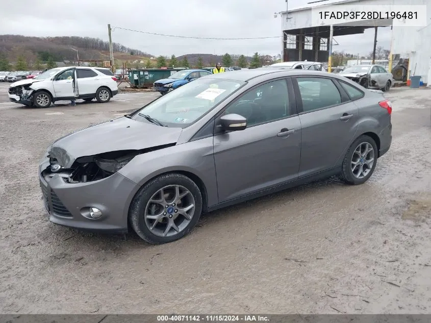 2013 Ford Focus Se VIN: 1FADP3F28DL196481 Lot: 40871142