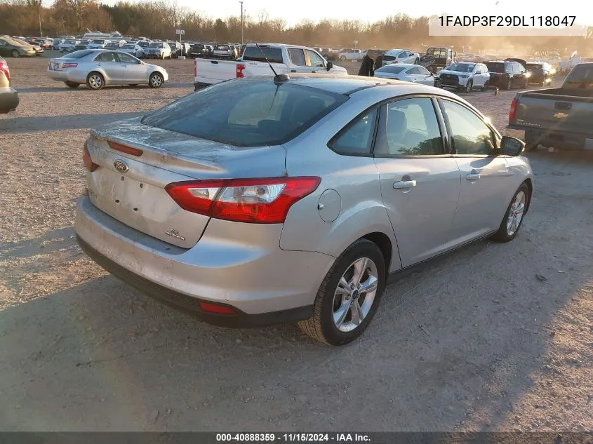 2013 Ford Focus Se VIN: 1FADP3F29DL118047 Lot: 40888359