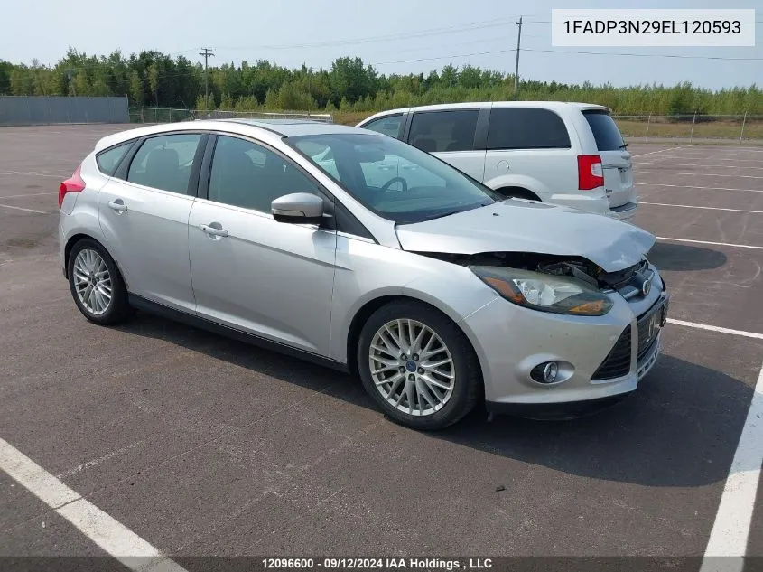 2014 Ford Focus Titanium VIN: 1FADP3N29EL120593 Lot: 12096600