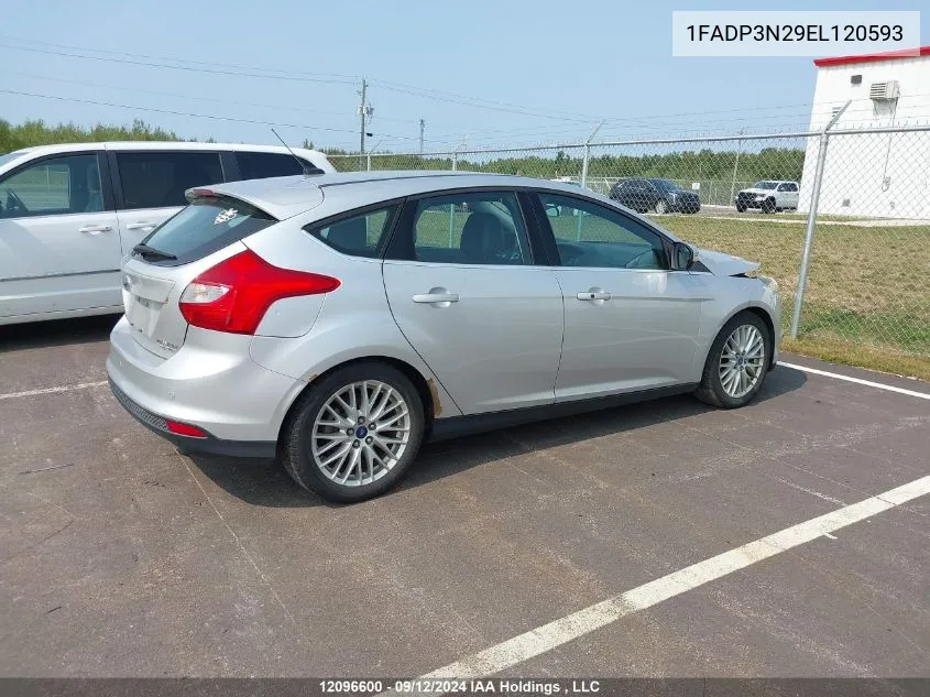 2014 Ford Focus Titanium VIN: 1FADP3N29EL120593 Lot: 12096600