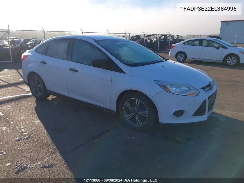 2014 Ford Focus S VIN: 1FADP3E22EL384996 Lot: 12113066