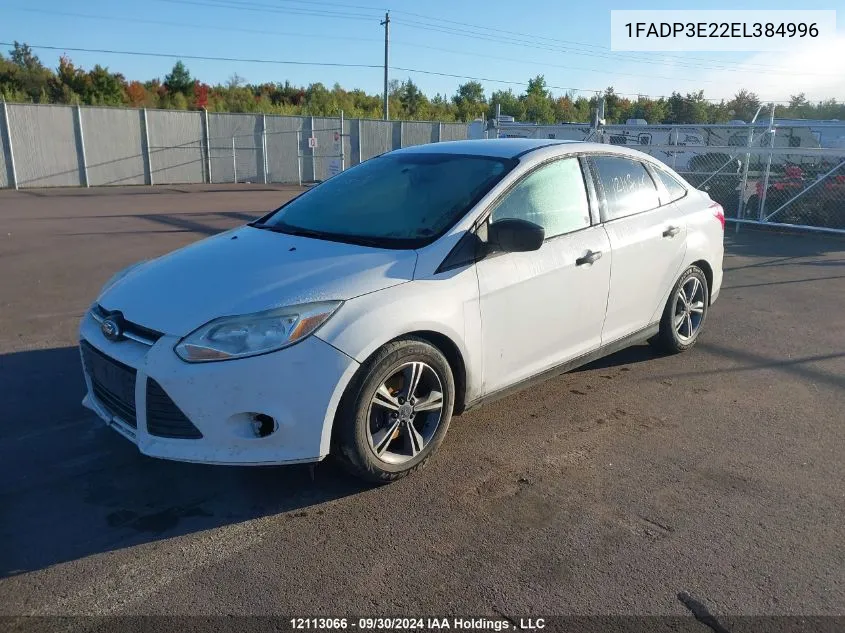 2014 Ford Focus S VIN: 1FADP3E22EL384996 Lot: 12113066