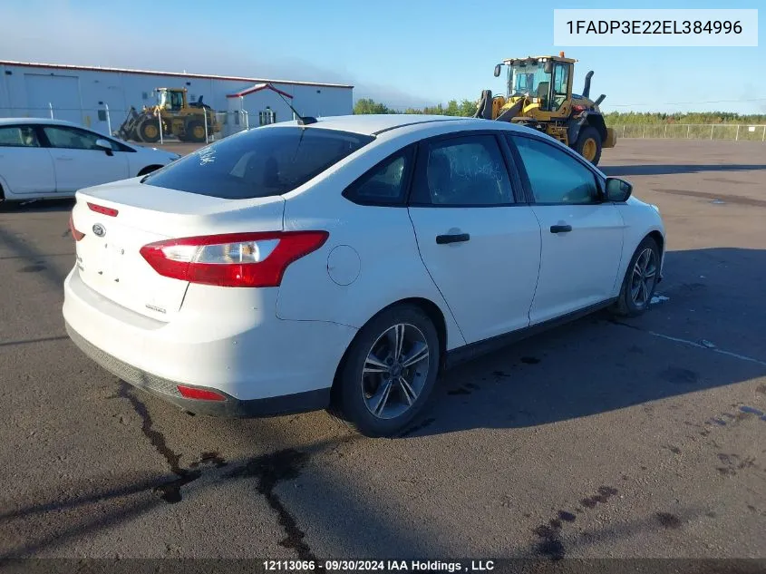 2014 Ford Focus S VIN: 1FADP3E22EL384996 Lot: 12113066