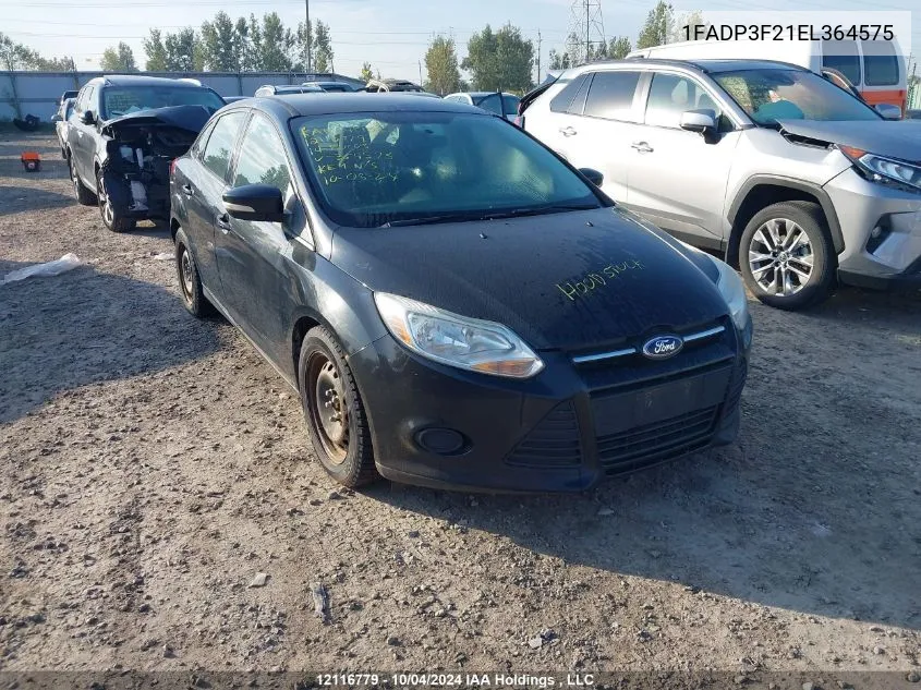 2014 Ford Focus Se VIN: 1FADP3F21EL364575 Lot: 12116779