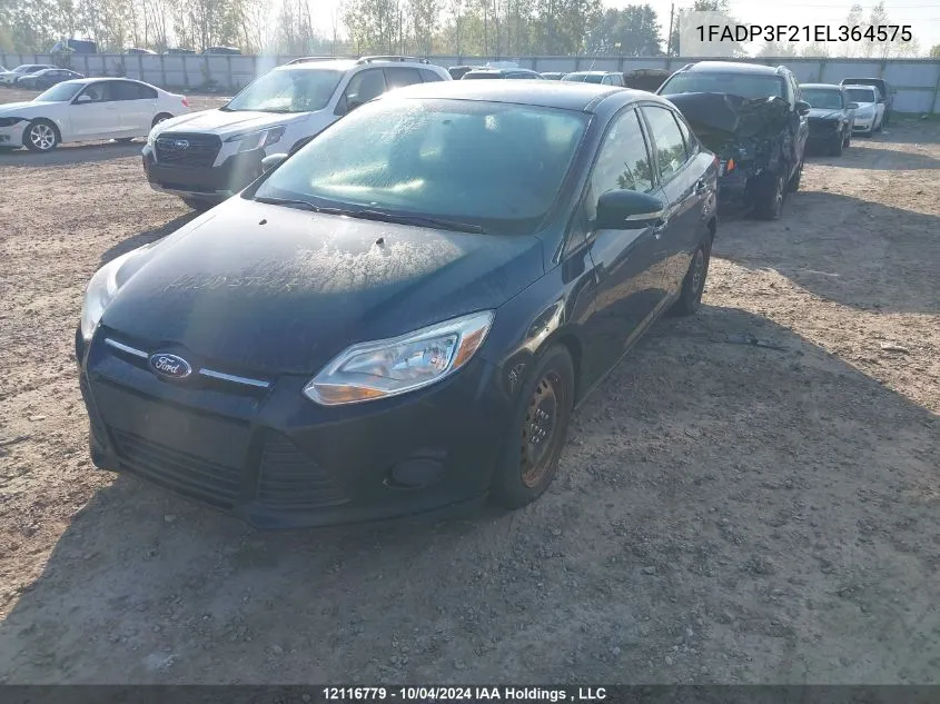 2014 Ford Focus Se VIN: 1FADP3F21EL364575 Lot: 12116779