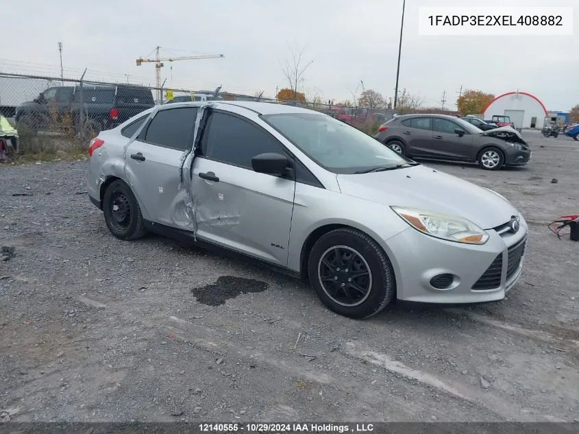 2014 Ford Focus S VIN: 1FADP3E2XEL408882 Lot: 12140555