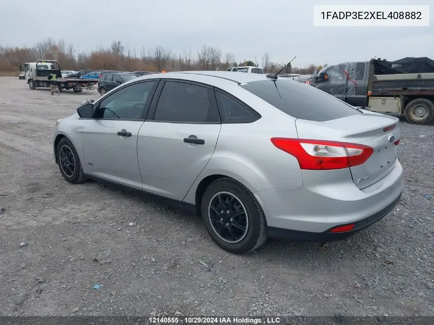 2014 Ford Focus S VIN: 1FADP3E2XEL408882 Lot: 12140555