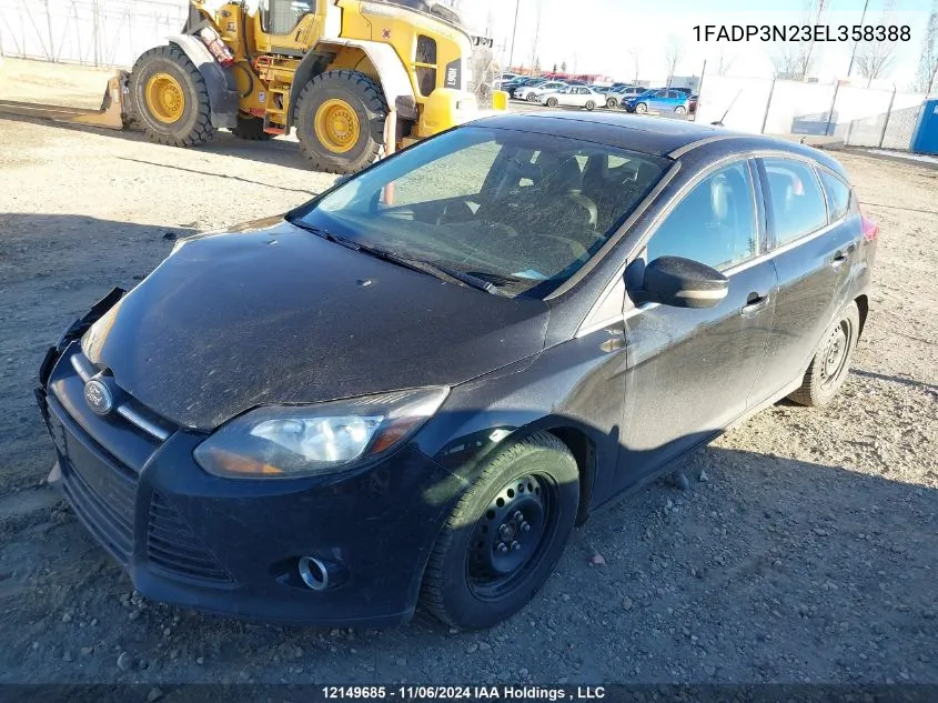 2014 Ford Focus Titanium VIN: 1FADP3N23EL358388 Lot: 12149685