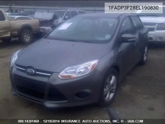 2014 Ford Focus Se VIN: 1FADP3F28EL190830 Lot: 14301468