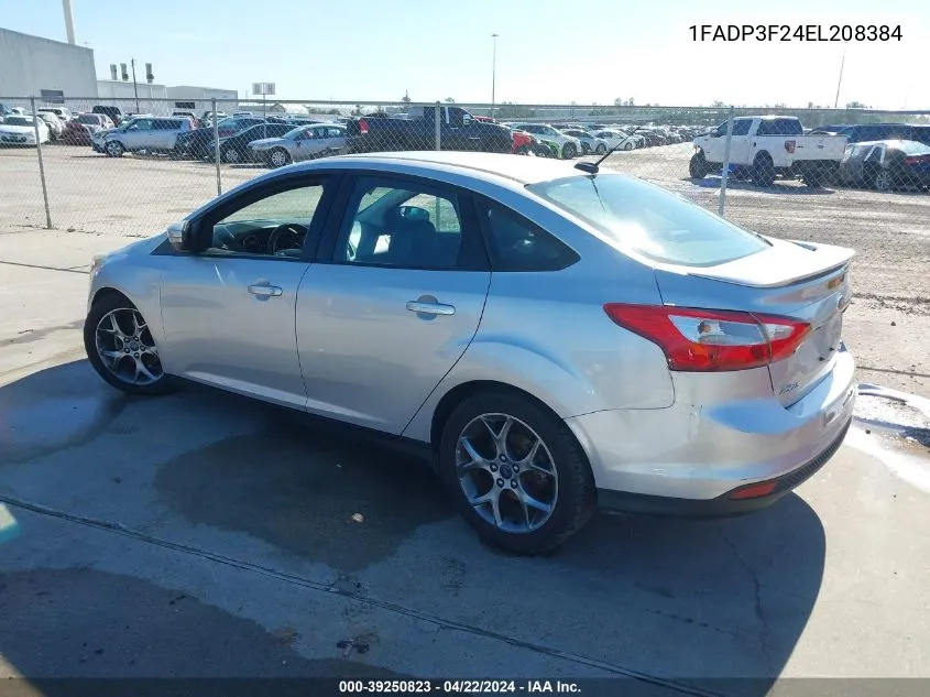 2014 Ford Focus Se VIN: 1FADP3F24EL208384 Lot: 39250823