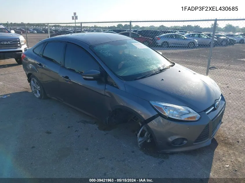 2014 Ford Focus Se VIN: 1FADP3F2XEL430685 Lot: 39421963