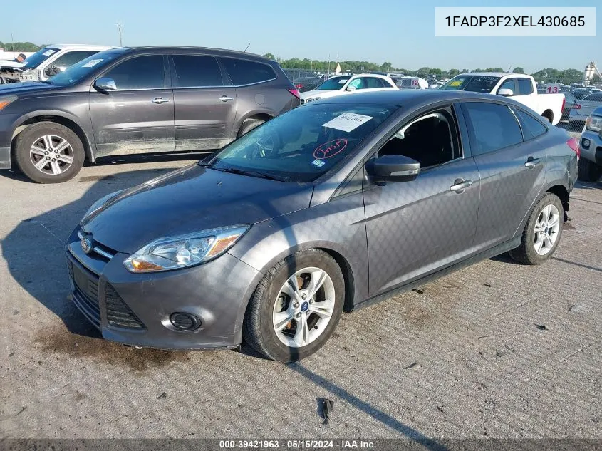 2014 Ford Focus Se VIN: 1FADP3F2XEL430685 Lot: 39421963