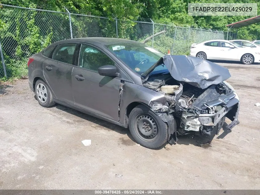 2014 Ford Focus S VIN: 1FADP3E22EL429029 Lot: 39478425