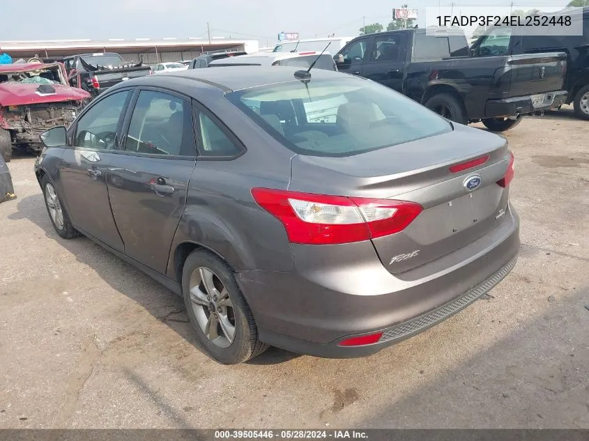 2014 Ford Focus Se VIN: 1FADP3F24EL252448 Lot: 39505446