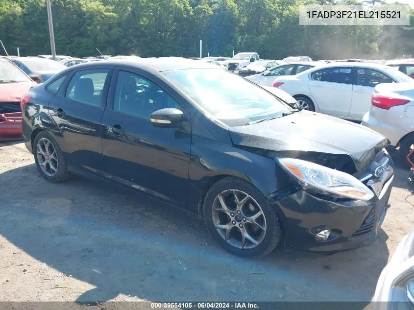 2014 Ford Focus Se VIN: 1FADP3F21EL215521 Lot: 39554105