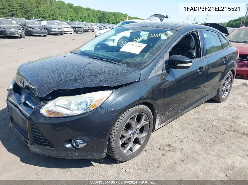 2014 Ford Focus Se VIN: 1FADP3F21EL215521 Lot: 39554105