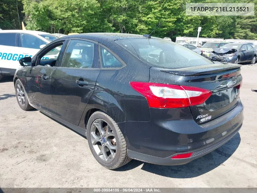 2014 Ford Focus Se VIN: 1FADP3F21EL215521 Lot: 39554105