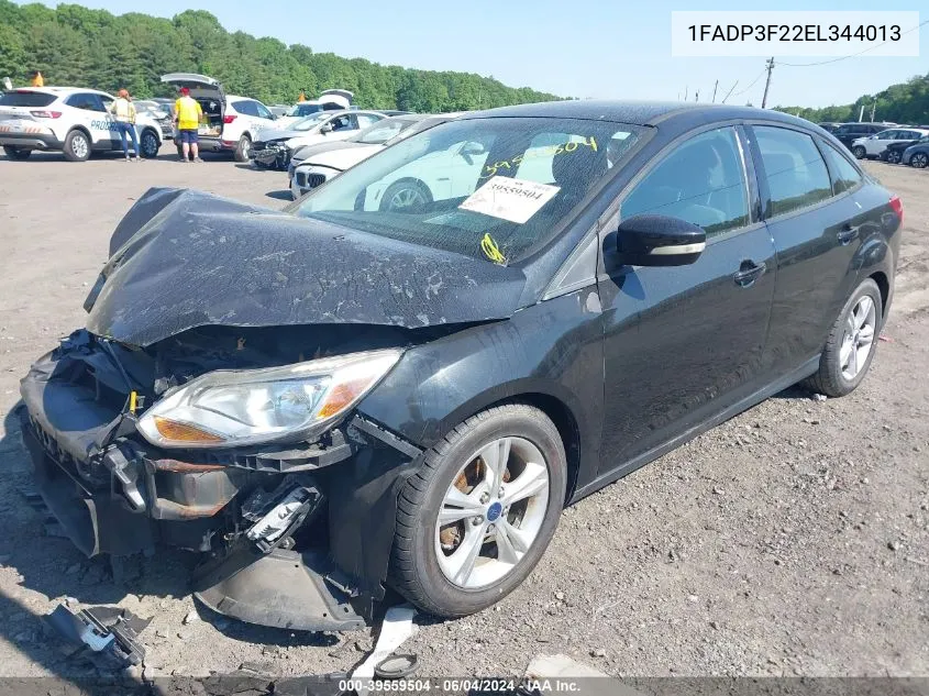 2014 Ford Focus Se VIN: 1FADP3F22EL344013 Lot: 39559504