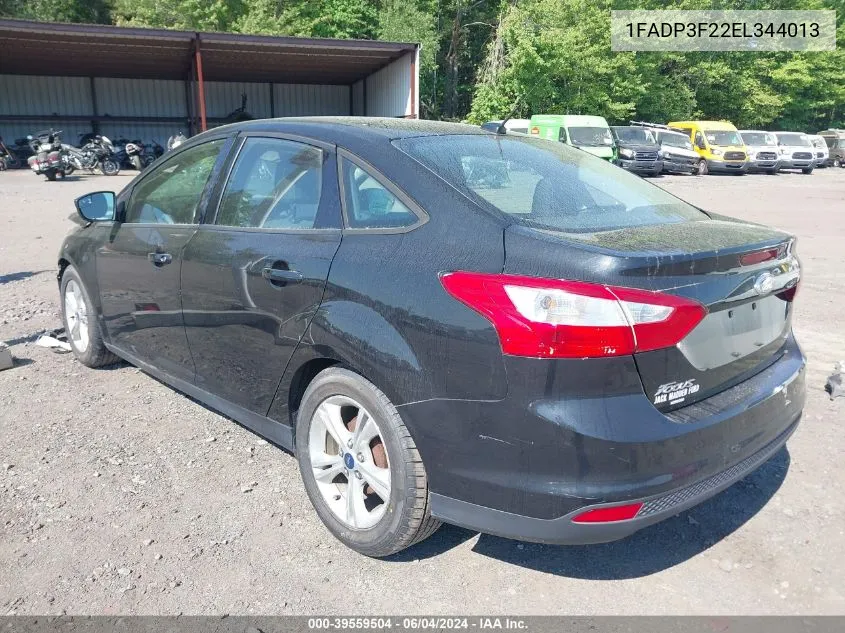 2014 Ford Focus Se VIN: 1FADP3F22EL344013 Lot: 39559504