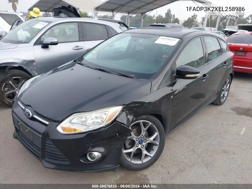 2014 Ford Focus Se VIN: 1FADP3K2XEL258986 Lot: 39576825