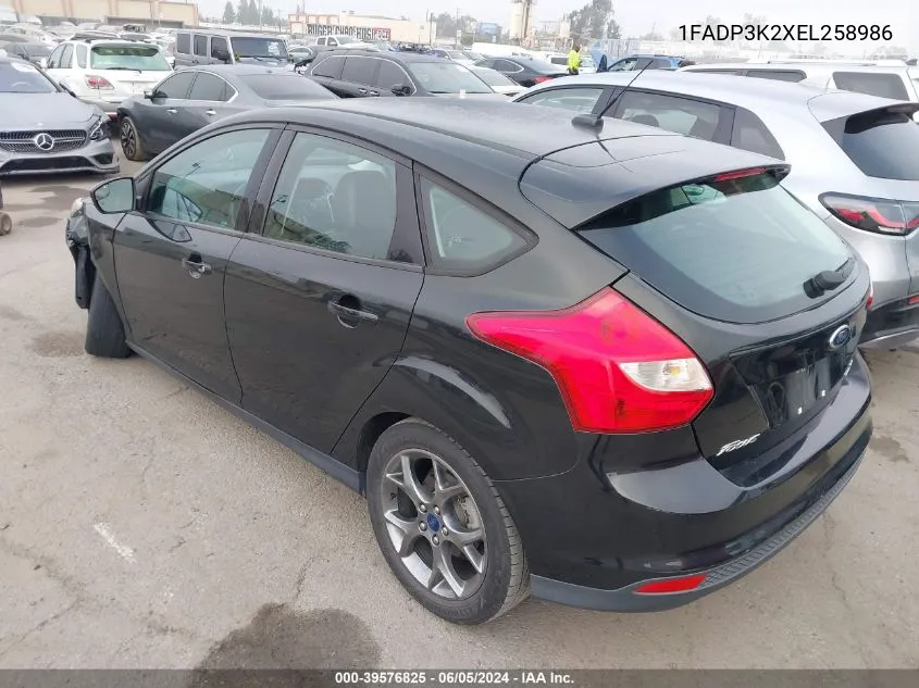 2014 Ford Focus Se VIN: 1FADP3K2XEL258986 Lot: 39576825