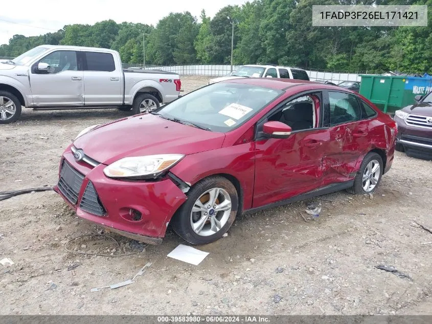 2014 Ford Focus Se VIN: 1FADP3F26EL171421 Lot: 39583980