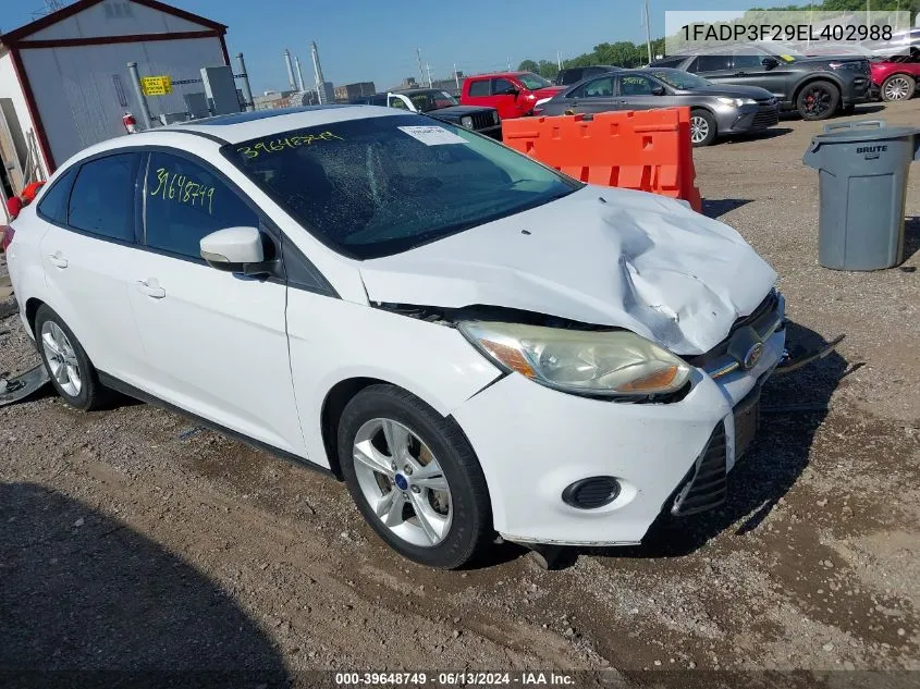 1FADP3F29EL402988 2014 Ford Focus Se