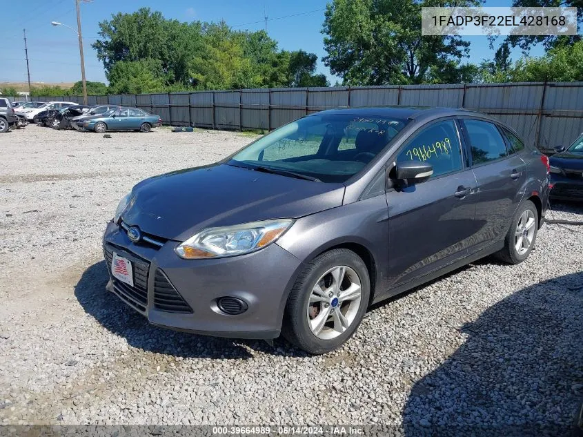 2014 Ford Focus Se VIN: 1FADP3F22EL428168 Lot: 39664989