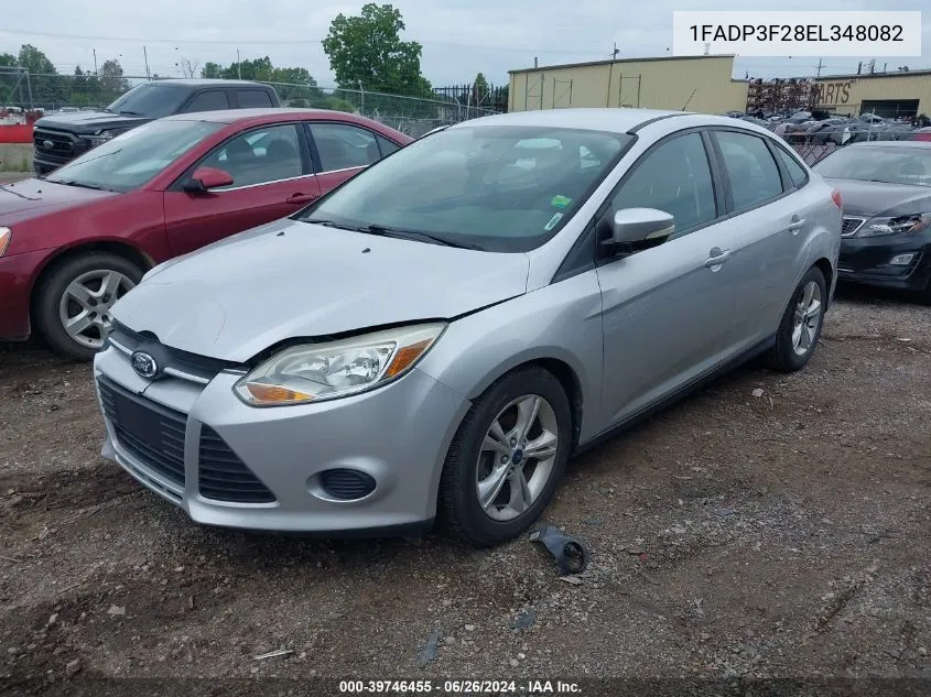 2014 Ford Focus Se VIN: 1FADP3F28EL348082 Lot: 39746455