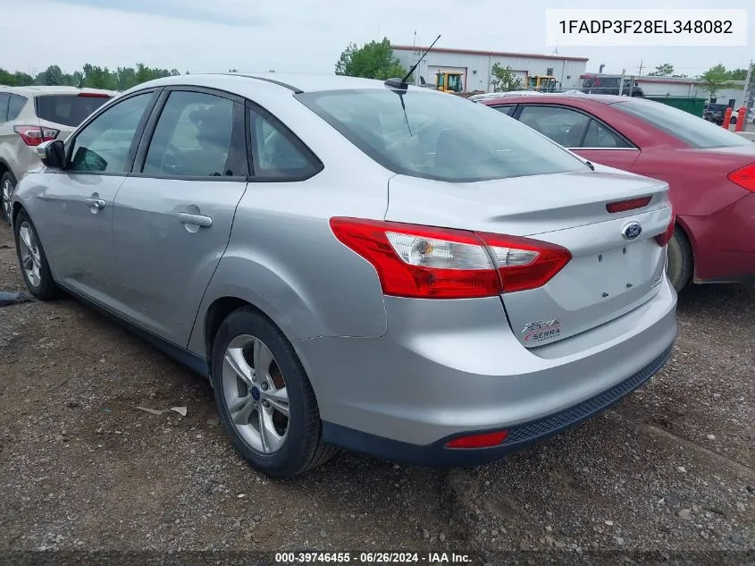 2014 Ford Focus Se VIN: 1FADP3F28EL348082 Lot: 39746455