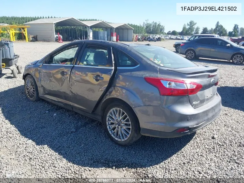 2014 Ford Focus Titanium VIN: 1FADP3J29EL421502 Lot: 39766071