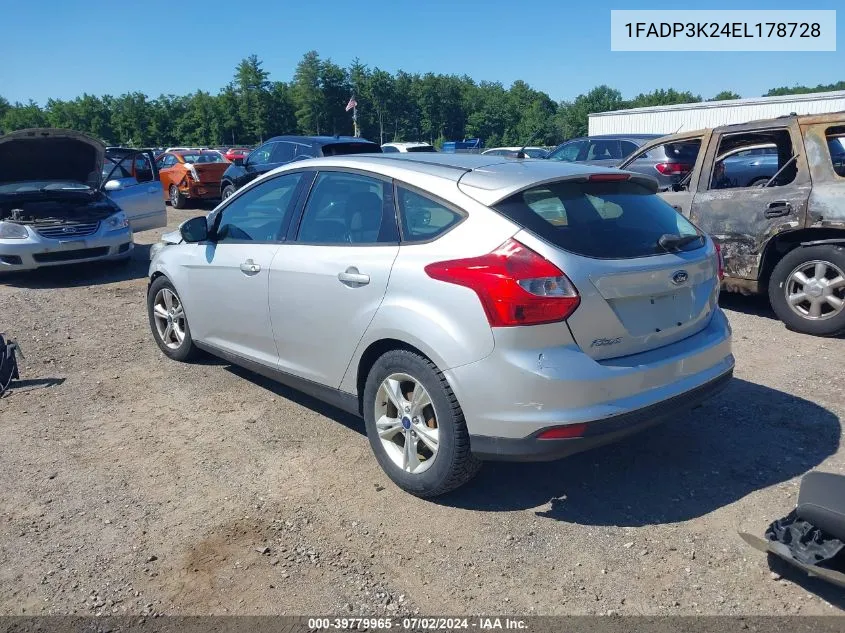 2014 Ford Focus Se VIN: 1FADP3K24EL178728 Lot: 39779965