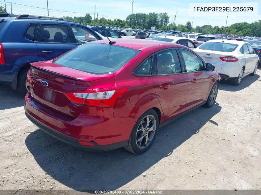 2014 Ford Focus Se VIN: 1FADP3F29EL225679 Lot: 39792489