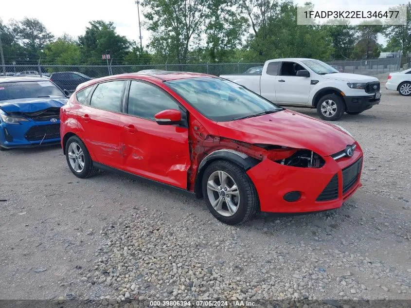 2014 Ford Focus Se VIN: 1FADP3K22EL346477 Lot: 39806394