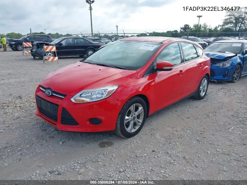 2014 Ford Focus Se VIN: 1FADP3K22EL346477 Lot: 39806394