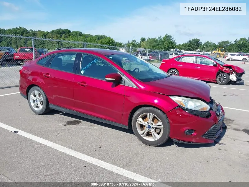 2014 Ford Focus Se VIN: 1FADP3F24EL286082 Lot: 39818735