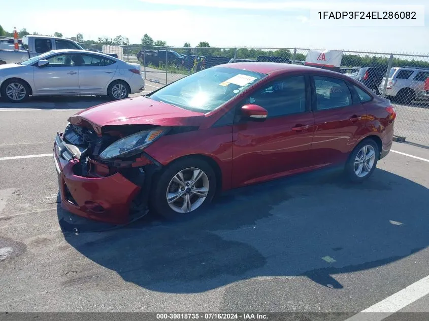 2014 Ford Focus Se VIN: 1FADP3F24EL286082 Lot: 39818735